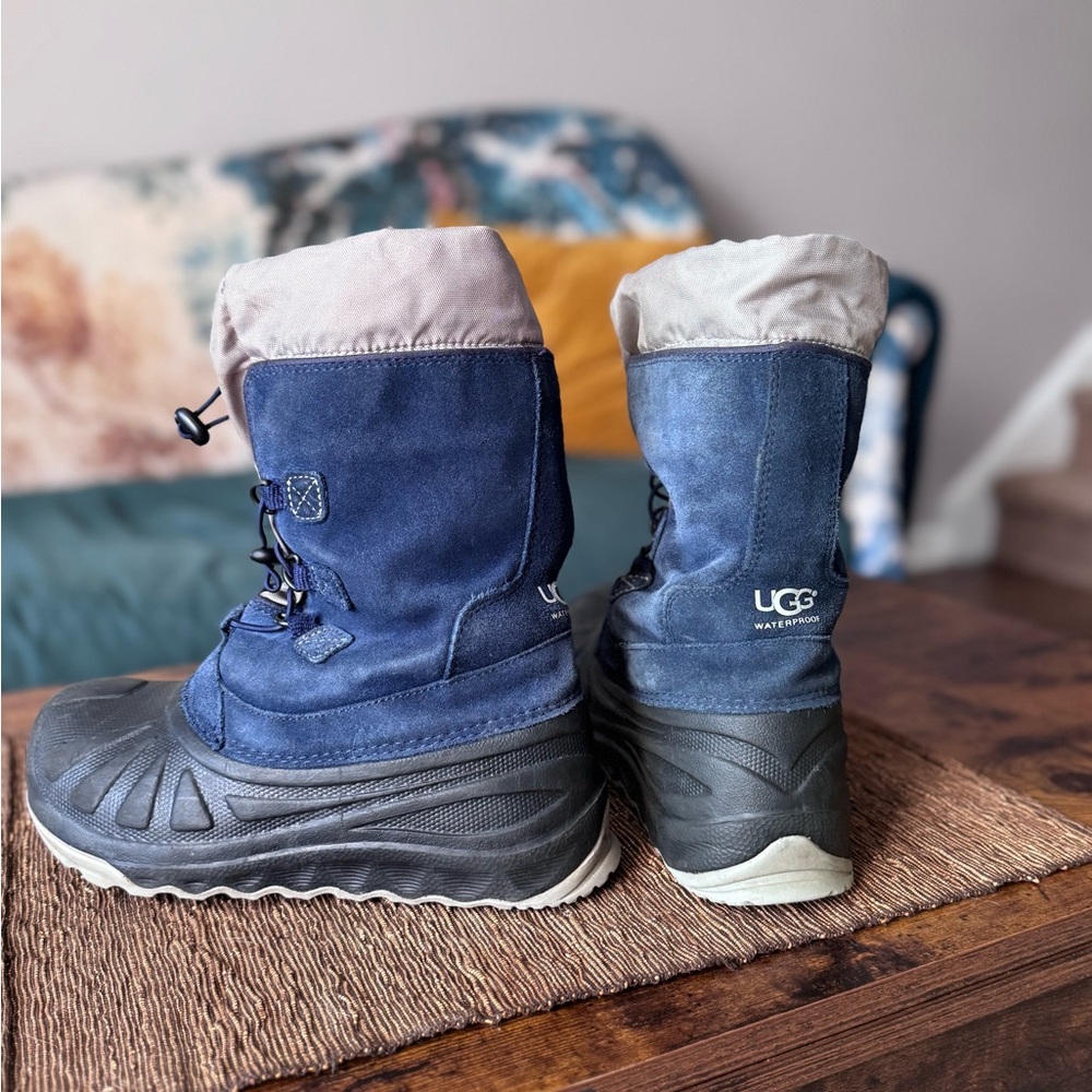 UGG Blue Genuine Suede and Sheep Skin Waterproof Boots